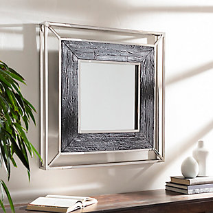 Surya Silver Modern Wall Mirror, , rollover