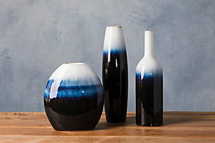 Home Accents Navy Modern Decorative Vase Set, , rollover