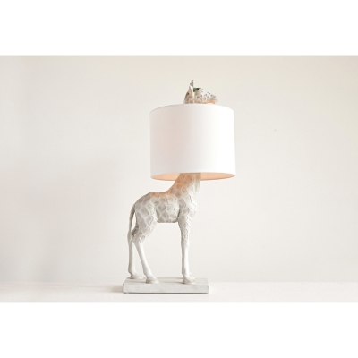 A600008564 Storied Home Resin Giraffe Lamp, White sku A600008564