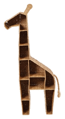 58"h Giraffe-shaped Handwoven Bankuan Shelving Unit With 10 Compartments And Metal Frame, , large