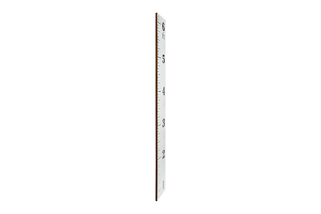My, look how they’ve grown. Keep track of children's heights from year to year with this growth chart ruler wall decor. Should you decide to move, take it with you…and keep it as a cherished memento.Made of wood | Ruler look | Purchase one for every child | Take it with you if relocating | 66" h