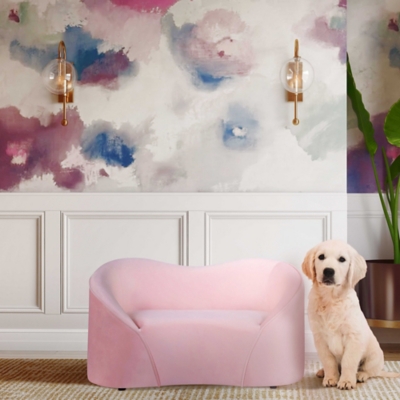 TOV Poodle Blush Pet Bed, Pink, large