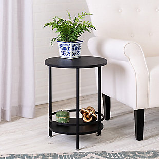 Honey-Can-Do 2-Tier Black Round Side Table, , rollover