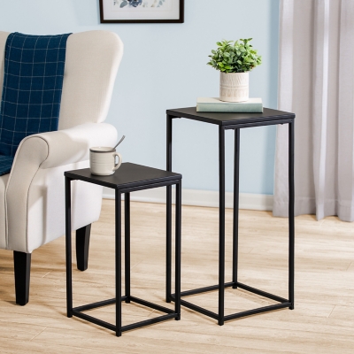 Honey-Can-Do Set Of 2 Square Black Side Tables, , large