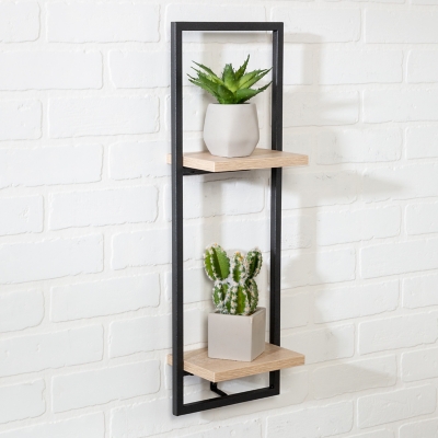Honey-Can-Do 2-Tier Vertical Floating Wall Shelf, , large