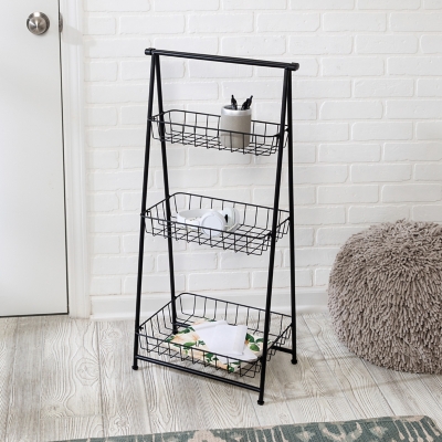 Honey-Can-Do 3-Tier Folding A-Frame Entryway Shelf, , rollover