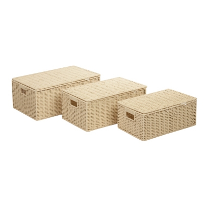 Honey-Can-Do Parchment Cord Boxes (Set of 3), , large