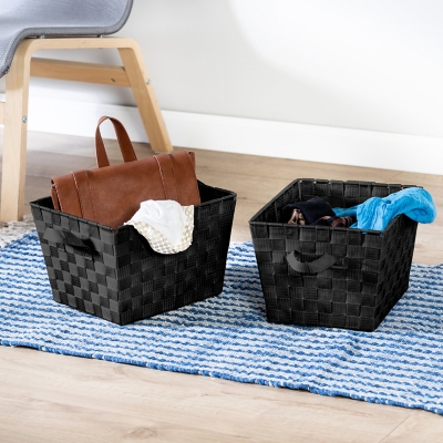 Honey-Can-Do Black Woven Baskets (Set of 3)