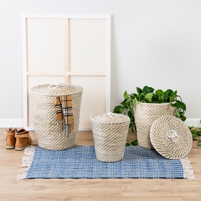 Honey-Can-Do Nesting Seagrass Snake Charmer'S Baskets (Set of 3), , rollover