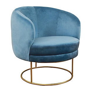 Bella Bella Blue Velvet Chair, Blue, large
