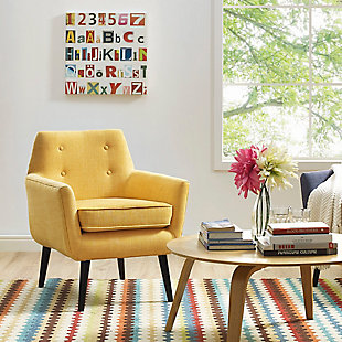 Clyde Mustard Linen Chair, Yellow, rollover