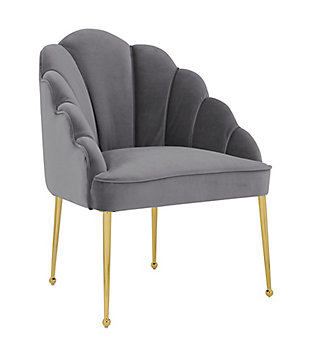 Daisy Daisy Grey Velvet Chair, Gray, large