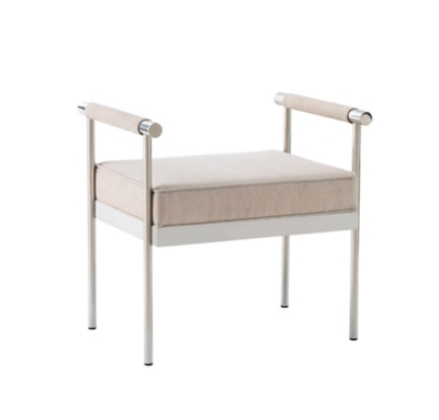 Diva Diva Cream Velvet Bench, , large