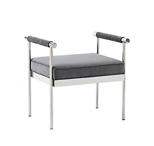 Neutral colors on dramatic upholstery make the Diva bench a luxe addition to any space. Fab in a foyer or bedazzled near a bed, the Diva is perfect in any place.Handmade by skilled furniture craftsmen | Sumptuous upholstery available in several colors | Piped stitching