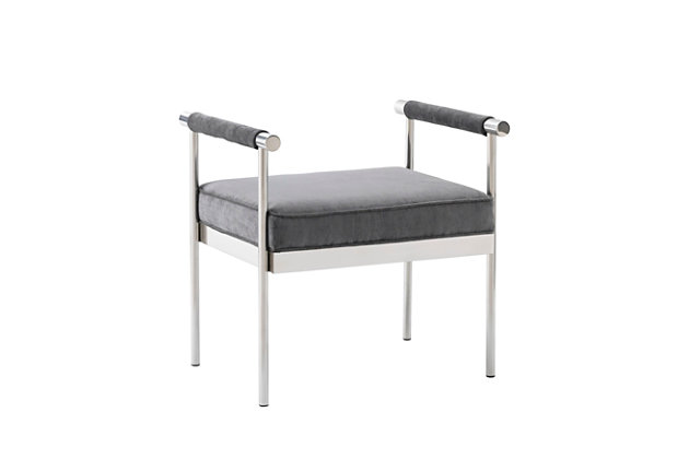 Neutral colors on dramatic upholstery make the Diva bench a luxe addition to any space. Fab in a foyer or bedazzled near a bed, the Diva is perfect in any place.Handmade by skilled furniture craftsmen | Sumptuous upholstery available in several colors | Piped stitching