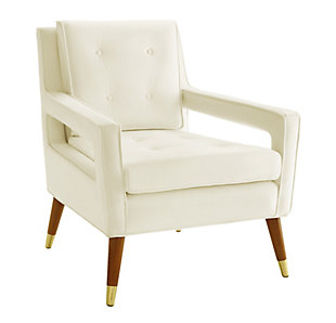 Draper Draper Cream Velvet Chair, White, large