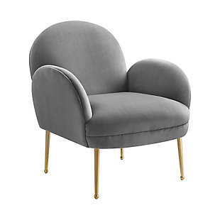 Gwen Gray Velvet Chair, Gray, large