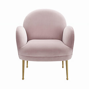 Add a burst of color and personality to your space with the playful Gwen chair. With its fun silhouette, soft velvet upholstery and brushed gold legs, it'll enhance any decor. Available in several exciting color options.Handmade by skilled furniture craftsmen | Sumptuous upholstery available in multiple color options | Unique and playful silhouette