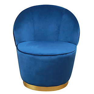 Julia Navy Velvet Junior Chair, Blue, large