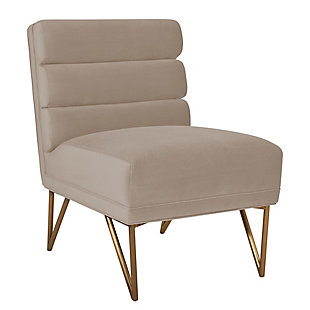 Kelly Kelly Slub Cream Velvet Chair, Cream, large