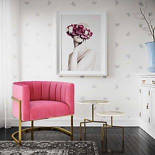 Magnolia Magnolia Rose Pink Velvet Chair, Rose Pink/Gold, rollover