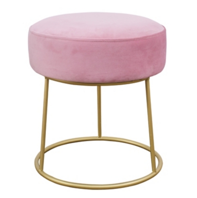 Nina Nina Blush Velvet Stool, Pink, large