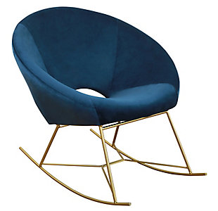 Nolan Navy Velvet Chair, Blue, large