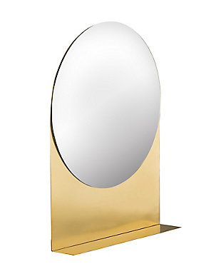 Simply elegant, the Trigg mirror features a gold finished back and bottom plate. Available in round or square options to suit your style needs. Minor assembly required.Handcrafted by master artisans | Gold finish | Minor assembly required | Mirror dimensions: 16" DIA | Made in India