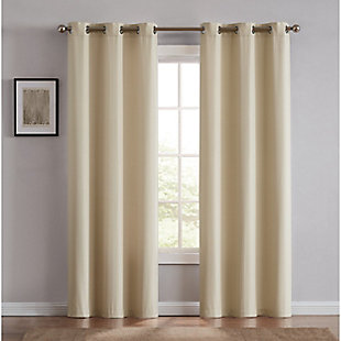 Home Accents Truly Blackout Oatmeal Window Panel Pair, Oatmeal, large