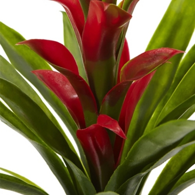 Nearly Natural 15 Bromeliad Artificial Flower (Set of 4), Red
