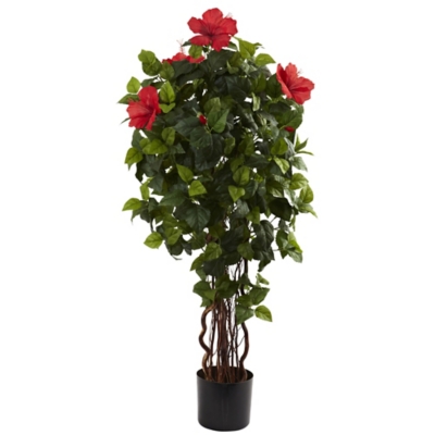 Nearly Natural 4’ Hibiscus Tree, , large