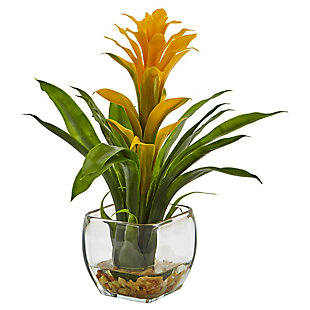 Nearly Natural Bromeliad with Vase Arrangement, , large