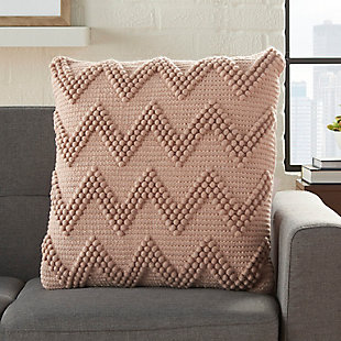 Comfortable and versatile, this handmade wool and cotton throw pillow blends beautiy with just about any color scheme and room decor. The accent pillow's inverted v-shape zigzag pattern adds personality.Cover made of wool/cotton | Polyester fill | Handmade | Zipper closure | Spot clean | Imported