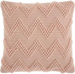 Comfortable and versatile, this handmade wool and cotton throw pillow blends beautifully with just about any color scheme and room decor. The accent pillow's inverted v-shape zigzag pattern adds personality.Cover made of wool/cotton | Polyester fill | Handmade | Zipper closure | Spot clean | Imported