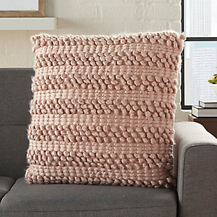 Nourison Life Styles Woven Stripes 20" x 20" Blush Indoor Throw Pillow, Blush, rollover