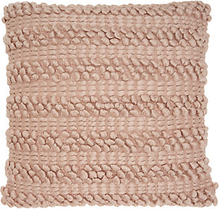 Nourison Life Styles Woven Stripes 20" x 20" Blush Indoor Throw Pillow, Blush, large