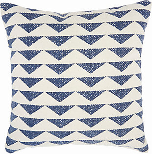 Nourison Life Styles Printed Triangles 20" x 20" Navy Indoor Throw Pillow, , large