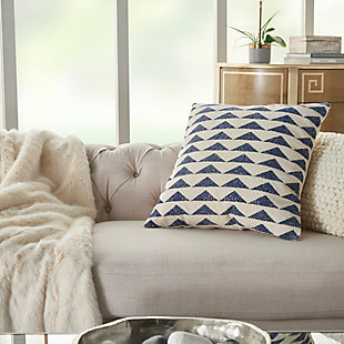 This throw pillow has an intriguing pattern that looks great in just about any room. The crisp stripes in this handcrafted cotton accent pillow stand out and blend easily with most colors.Cover made of 100% cotton | Polyester fill | Handcrafted | Zipper closure | Spot clean | Imported