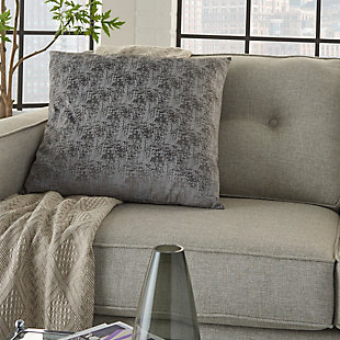 This versatile throw pillow is a neutral shade that blends easily with most colors. With a subtle pattern that adds charm to any room, the handcrafted polyester accent pillow looks and feels good after continued use.Cover made of polyester | Polyester fill | Handcrafted | Zipper closure | Spot clean | Imported