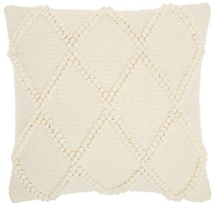Nourison Mina Victory 18" X 18" Throw Pillow, Ivory, large