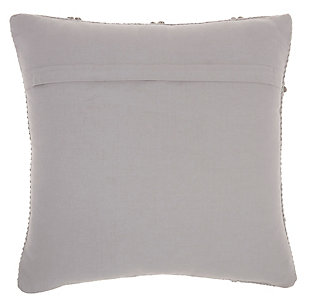 This versatile throw pillow blends easily with most colors and has a subtle pattern that fits any room. The handcrafted cotton and polyester accent pillow feels soft and looks good after continued use.Cover made of cotton/polyester | Polyester fill | Handcrafted | Zipper closure | Spot clean | Imported