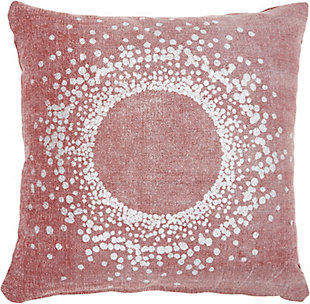 Nourison Life Styles Metallic Eclipse 18" x 18" Red Indoor Throw Pillow, , large