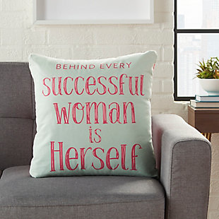 Nourison Trendy, Hip, New-Age Successful Woman 18" x 18" Multicolor Indoor Throw Pillow, , rollover