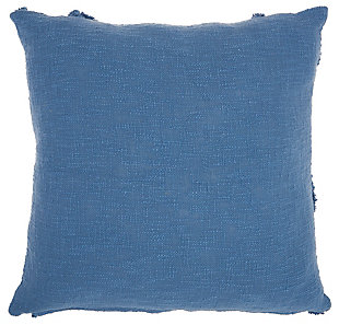This versatile throw pillow blends easily with most colors. The handcrafted cotton accent pillow feels soft and has a subtle pattern that fits in any room. Cover made of cotton | Polyester fill | Handcrafted | Zipper closure | Spot clean | Imported