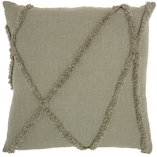 Mina Victory Life Styles Tufted Abstract Diamond Throw Pillow 24" X 24" Sage Indoor Throw Pillow, Sage, large