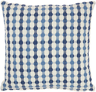 Nourison Mina Victory Embroidered Dots 18" X 18" Throw Pillow, Blue, large