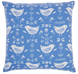 Nourison Life Styles Hummingbirds 18"X18" Blue Indoor Throw Pillow, , large