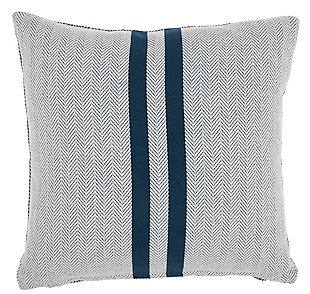 With its stripe design, this throw pillow has a clean look. The handcrafted cotton accent pillow has soft shades that complement most colors and look great in just about any setting.Cover made of cotton | Polyester fill | Handcrafted | Zipper closure | Spot clean | Imported