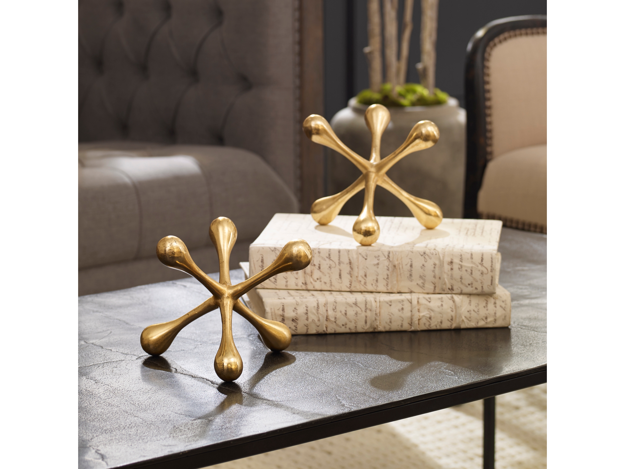 Uttermost Harlan Brass Objects Set of 2