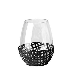 Mercana Small Black Woven Metal Base Table Candle Holder, , large